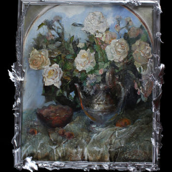 Картина под названием "Roses in Arch (the…" - Evgenya Severskaya, Подлинное произведение искусства, Масло Установлен на Дере…