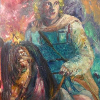 Painting titled "Alexander the Great" by Evi Panteleon, Painter, Original Artwork, Oil