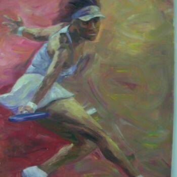 Painting titled "2. Tennis in Art, B…" by Evi Panteleon, Painter, Original Artwork, Oil