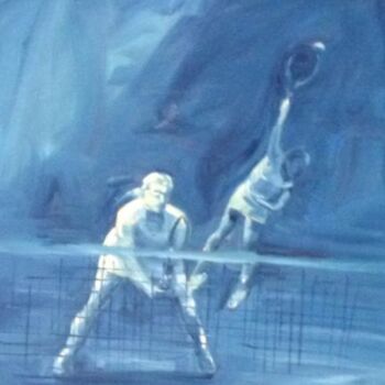 Peinture intitulée "Tennis in Art: : se…" par Evi Panteleon, Painter, Œuvre d'art originale, Huile