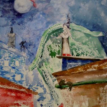 Malerei mit dem Titel "Sleepwalkers" von Evgeniya Degtyareva, Original-Kunstwerk, Öl