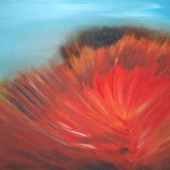 Pintura intitulada "Le buisson ardent" por Evy Lezynski, Obras de arte originais, Óleo