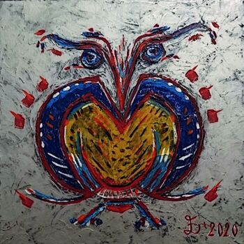 Pintura intitulada "Fairy-Tale Bird - O…" por Ewa Dura, Obras de arte originais, Acrílico