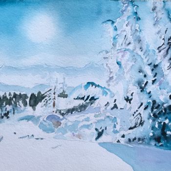 Painting titled "Cold day" by Ewa Helzen, Original Artwork