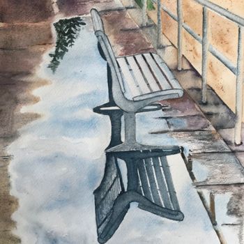 Peinture intitulée "After the rain" par Ewa Helzen, Œuvre d'art originale, Aquarelle