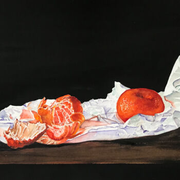 Malarstwo zatytułowany „Vitamin C/Mandarin” autorstwa Ewa Helzen, Oryginalna praca, Akwarela