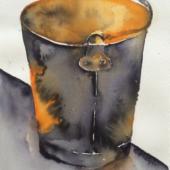 Ζωγραφική με τίτλο "Bucket.jpg" από Ewa Helzen, Αυθεντικά έργα τέχνης, Ακουαρέλα