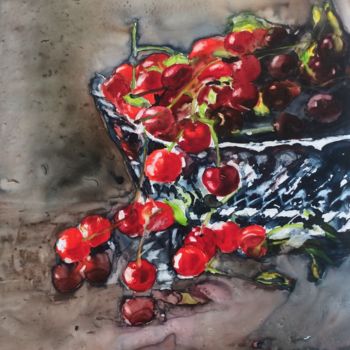 Pittura intitolato "Cherry.jpg" da Ewa Helzen, Opera d'arte originale, Acquarello
