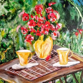 Peinture intitulée "a cup of tea" par Ewa Mościszko, Œuvre d'art originale, Acrylique