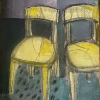Malerei mit dem Titel "chaises 1" von Ewa Held, Original-Kunstwerk, Acryl