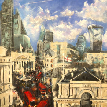 Painting titled "London, view of the…" by Ewen Macaulay, Original Artwork, Acrylic