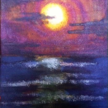 Peinture intitulée "coucher de soleil a…" par Exeo Temporibus, Œuvre d'art originale, Huile