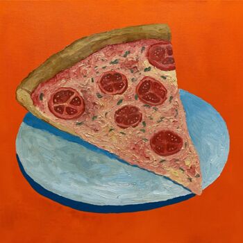 Painting titled "Pizza III" by Ildar Minnegalimov (exesalle), Original Artwork, Oil