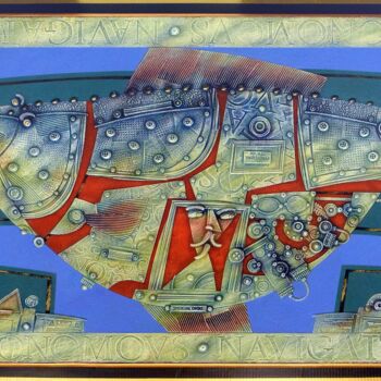 Painting titled "Autonomous navigati…" by Exloss Art, Original Artwork, Acrylic