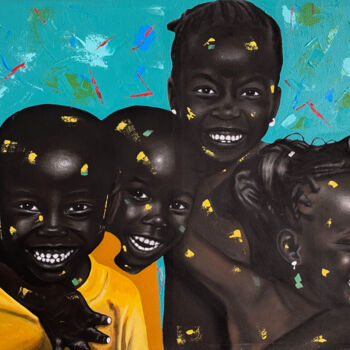 Pintura titulada "Togetherness" por Eyitayo Alagbe, Obra de arte original, Acrílico