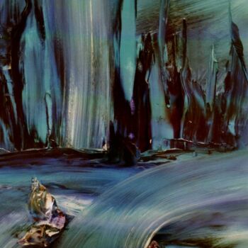 Pintura titulada "Saphir Ice" por Eylliae, Obra de arte original, Oleo Montado en Bastidor de camilla de madera