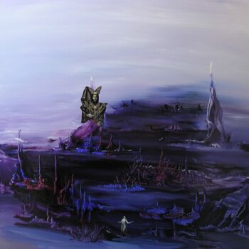 Pintura titulada "La vallée de cristal" por Eylliae, Obra de arte original, Oleo Montado en Bastidor de camilla de madera