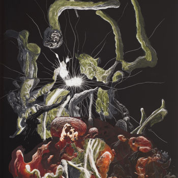 Disegno intitolato "Couveuse" da Etienne Eymard Duvernay, Opera d'arte originale, Scratchboard