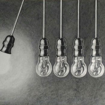 Dibujo titulada "Les Lumières du tem…" por Eza Line, Obra de arte original, Grafito