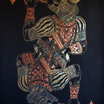 Картина под названием "The King of Wine" - Ekaterina Zavodun, Подлинное произведение искусства, Акрил Установлен на Деревянн…