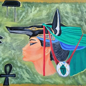 Malarstwo zatytułowany „Kleopatra” autorstwa Ezgi Eraslan, Oryginalna praca, Akryl