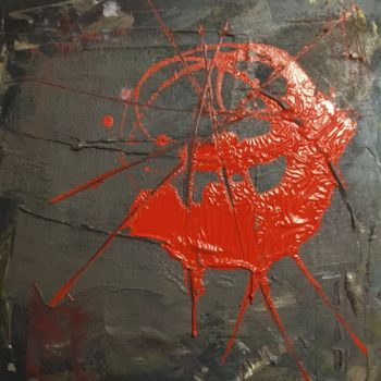 Painting titled "Red Deer" by Ezio Grelli, Original Artwork, Acrylic