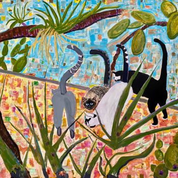 Картина под названием "Dessert Tails" - Ezra Bejar, Подлинное произведение искусства, Акрил Установлен на Деревянная рама дл…