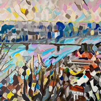 Malerei mit dem Titel "Danube" von Ezra Bejar, Original-Kunstwerk, Acryl Auf Keilrahmen aus Holz montiert