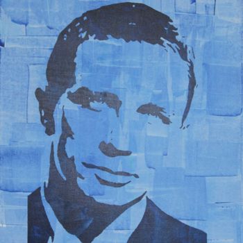 Printmaking titled "Daniel blue" by Florian Arendt, Original Artwork, Screenprinting