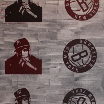 Printmaking titled "Jay Z Brooklyn" by Florian Arendt, Original Artwork, Screenprinting