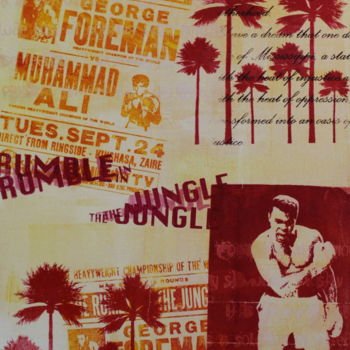 Gravures & estampes intitulée "Ali Foreman red yel…" par Florian Arendt, Œuvre d'art originale, Sérigraphie