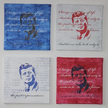 제목이 "Four Presidents"인 판화 Florian Arendt로, 원작, 스크린 인쇄