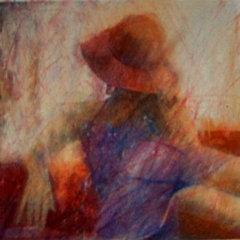 Painting titled "il cappello rosso" by Fabrizio Avena, Original Artwork, Pastel