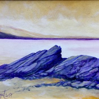 Malerei mit dem Titel "Les rochers violets" von Francis Bocquet, Original-Kunstwerk, Acryl