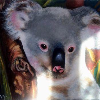 Картина под названием "Le Koala" - Nawelbrini, Подлинное произведение искусства, Акрил