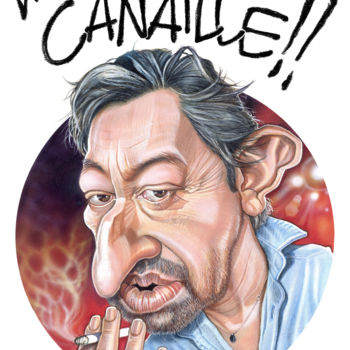 Painting titled "Serge GAINSBOURG -…" by Frédéric Desbois, Original Artwork, Airbrush