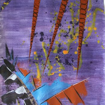 Ζωγραφική με τίτλο "Purple Mysterious W…" από Florence Ducanchez, Αυθεντικά έργα τέχνης, Ακρυλικό