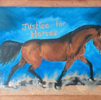 Painting titled "JUSTICE FOR HORSES" by Florence Ducanchez, Original Artwork, Acrylic