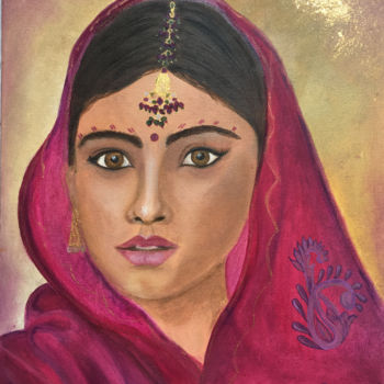 绘画 标题为“Indira, beauté indi…” 由F-Elle, 原创艺术品, 油