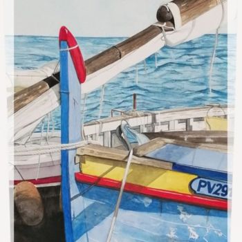 Peinture intitulée "Liberté à Collioure" par Françoise Perrotton, Œuvre d'art originale, Aquarelle