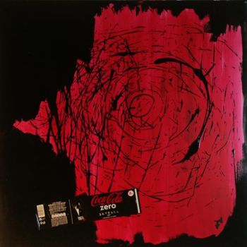 Ζωγραφική με τίτλο "Skyfall Black & Red" από F-Red, Αυθεντικά έργα τέχνης, Λάδι