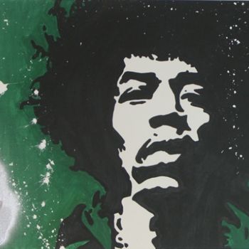 Pintura intitulada "Jimi Hendrix - Who…" por F-Red, Obras de arte originais, Óleo