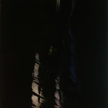 Malerei mit dem Titel "Colors on Black" von F-Red, Original-Kunstwerk, Öl