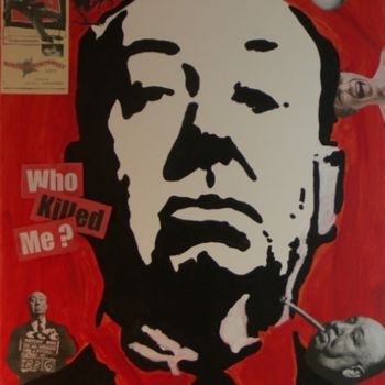 Peinture intitulée "Alfred Hitchcock -…" par F-Red, Œuvre d'art originale, Huile
