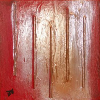 Pittura intitolato "Gold & Silver Sticks" da F-Red, Opera d'arte originale, Olio