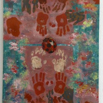 Painting titled "Babyfoot" by Frederic Ryfer, Original Artwork, Acrylic