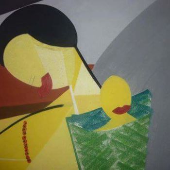 Peinture intitulée "Madres del día a dí…" par Franklin Segovia, Œuvre d'art originale, Pastel