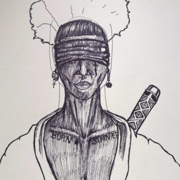 Rysunek zatytułowany „Warrior” autorstwa El Maestro, Oryginalna praca, Długopis