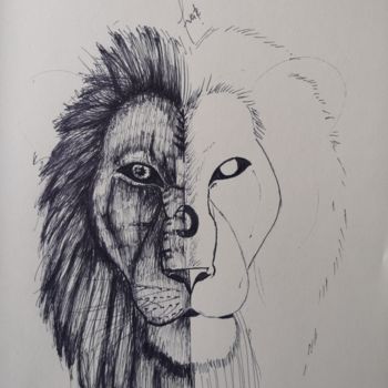 Drawing titled "WildLife" by El Maestro, Original Artwork, Ballpoint pen
