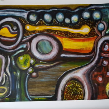 Painting titled "Objets" by Ital'A, Original Artwork, Acrylic